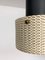 Modernist Pendant Lamp in Grey-White Perforated Sheet Metal & Brass, Denmark, 1950s, Image 10