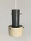 Modernist Pendant Lamp in Grey-White Perforated Sheet Metal & Brass, Denmark, 1950s 9
