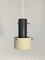 Modernist Pendant Lamp in Grey-White Perforated Sheet Metal & Brass, Denmark, 1950s 1