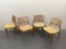 Teak Model 83 Dining Chairs by Niels Otto Möller for J.L. Möllers, Denmark, 1960s, Set of 4 1