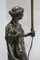 Antike Bronze Lampe mit Frauenfigur, 1900er 11