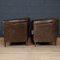 20th Century Dutch Sheepskin Leather Club Chairs, Set of 2, Image 3