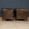 20th Century Dutch Sheepskin Leather Club Chairs, Set of 2 5