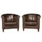 20th Century Dutch Sheepskin Leather Club Chairs, Set of 2, Image 1