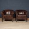 20 Century Oversized Dutch Sheepskin Leather Club Chairs, Set of 2 4