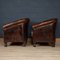 20 Century Oversized Dutch Sheepskin Leather Club Chairs, Set of 2, Image 3