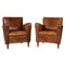 20t Century Dutch Leather Club Chairs, Set of 2 1