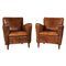 20t Century Dutch Leather Club Chairs, Set of 2, Image 1