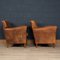 20t Century Dutch Leather Club Chairs, Set of 2 2