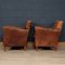 20t Century Dutch Leather Club Chairs, Set of 2 4