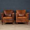 20t Century Dutch Leather Club Chairs, Set of 2 5