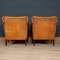 20th Century Dutch Sheepskin Leather Club Chairs, Set of 2 5