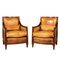 20 Century Dutch Sheepskin Leather Club Chairs, Set of 2 1