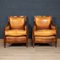 20 Century Dutch Sheepskin Leather Club Chairs, Set of 2 2