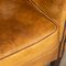 20th Century English Sheepskin Leather Wingback Armchair 16
