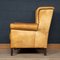 20th Century English Sheepskin Leather Wingback Armchair 3