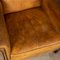 20th Century English Sheepskin Leather Wingback Armchair 10