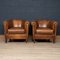 20th Century Dutch Sheepskin Leather Club Chairs, Set of 2, Image 2