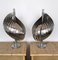 Lampes de Bureau Spirale en Métal par Henri Mathieu, France, 1970s, Set de 2 1