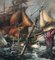 Batalla naval, pintura escolar inglesa, óleo sobre lienzo, enmarcado, Imagen 4