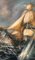 Batalla naval, pintura escolar inglesa, óleo sobre lienzo, enmarcado, Imagen 3