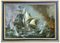 Sea Battle, English School, Italy, Oil on Canvas, Framed 1