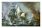 Sea Battle, English School, Italy, Oil on Canvas, Framed 2