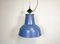 Lampada da fabbrica grande industriale dipinta di blu di Elektrosvit, anni '60, Immagine 2