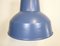 Lámpara de fábrica industrial grande pintada de azul de Elektrosvit, años 60, Imagen 6