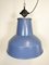 Lámpara de fábrica industrial grande pintada de azul de Elektrosvit, años 60, Imagen 7