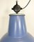 Lámpara de fábrica industrial grande pintada de azul de Elektrosvit, años 60, Imagen 3