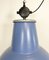 Large Blue Painted Industrial Factory Lamp from Elektrosvit, 1960s 3