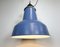 Lámpara de fábrica industrial grande pintada de azul de Elektrosvit, años 60, Imagen 10