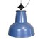 Lámpara de fábrica industrial grande pintada de azul de Elektrosvit, años 60, Imagen 1