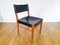 Scandinavian Oak and Leather Chairs, Set of 4 4