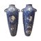 German White and Blue Ceramic Vases in the Style of Royal Bonn by Franz Anton Mehlem, Set of 2 1