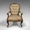 Antique Walnut Salon Armchair, English, 1840s, Image 2
