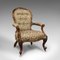 Antique Walnut Salon Armchair, English, 1840s 1