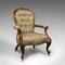 Antique Walnut Salon Armchair, English, 1840s, Image 1