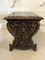 Antique Carved Walnut and Marble Top Italian Coffee Table, Image 8