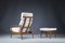 Set of Mid-Century Danish Lounge Chair And Ottoman in Teak and Wool Boucle by Arne Vodder for France & Søn, 1960s 4