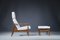 Set of Mid-Century Danish Lounge Chair And Ottoman in Teak and Wool Boucle by Arne Vodder for France & Søn, 1960s 9