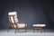 Set of Mid-Century Danish Lounge Chair And Ottoman in Teak and Wool Boucle by Arne Vodder for France & Søn, 1960s 6
