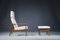 Set of Mid-Century Danish Lounge Chair And Ottoman in Teak and Wool Boucle by Arne Vodder for France & Søn, 1960s 7