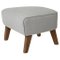 Light Grey and Smoked Oak Raf Simons Vidar 3 My Own Chair Footstool from By Lassen 1