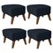 Blue Smoked Oak Raf Simons Vidar 3 My Own Chair Footstools from By Lassen, Set of 4, Image 1