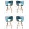 Denim Wood Tria 4 Legs Chair by Colé Italia, Set of 4 1