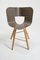 Gestreifter Stuhl aus Elfenbeinfarbenem und Schwarzem Holz Tria mit 4 Beinen von Colé Italia, 2er Set 4