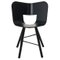 Black Open Pore Seat Wood Tria 4 Legs Chair by Colé Italia 1