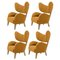 Orange Raf Simons Vidar 3 Natural Oak My Own Lounge Chair from By Lassen, Set of 4 1